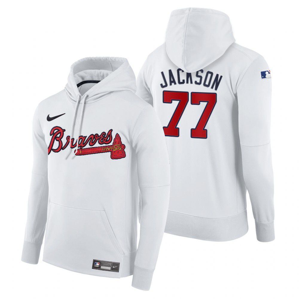 Men Atlanta Braves #77 Jackson white home hoodie 2021 MLB Nike Jerseys->atlanta braves->MLB Jersey
